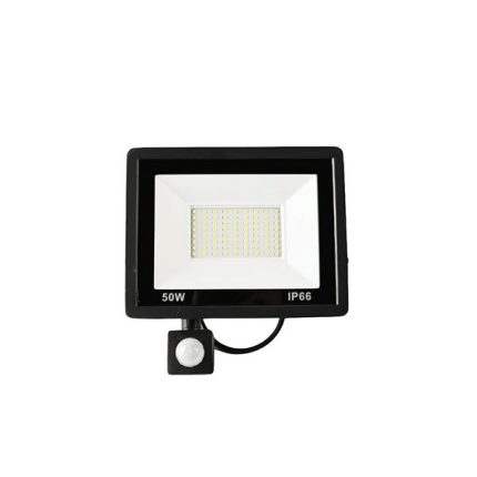 PROYECTOR LED ULTRA SLIM 50W IP66 NEGRO C/ SENSOR DE MOVIMIENTO