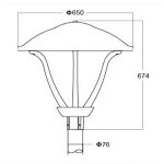 LUMINARIA ORNAMENTAL ISLAND 60W IP66 IK09 - Imagen 2