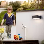 APLIQUÉ MURO PHILIPS HEDGEHOG IP44 (SIN AMPOLLETA E27) NEGRO - Imagen 3