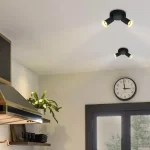 FOCO SOBREPUESTO CIELO / MURO REDONDO DOBLE DIRIGIBLE BORDE 9.4W NEGRO - Imagen 2