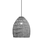 LÁMPARA COLGANTE MIMBRE ALEJANDRA 9W NEGRA