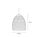 LÁMPARA COLGANTE MIMBRE ALEJANDRA 9W NEGRA - Imagen 2