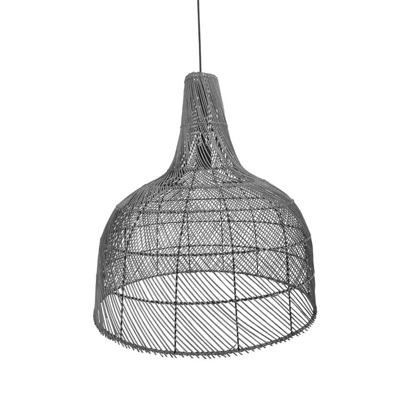 187222-800-auto LÁMPARA COLGANTE RAPA NUI RATÁN 9W NEGRO CAFÉ CLARO - Imagen 1