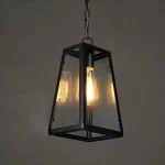 Lámpara colgante metal vidrio negra - Imagen 2