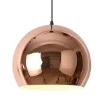 Lámpara colgante redonda cobre