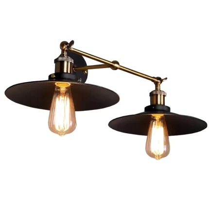 Lámpara aplique doble vintage negra