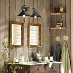 Lámpara aplique doble vintage negra - Imagen 2