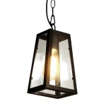 Lámpara colgante metal vidrio negra