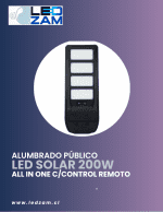 ALUMBRADO PÚBLICO LED SOLAR 200W ALL IN ONE C/CONTROL REMOTO Y CERTIFICACIÓN DS01